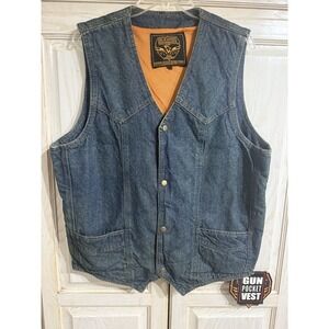 Milwaukee Performance Denim Conceal Carry Biker Vest Mens Sz Large NEW